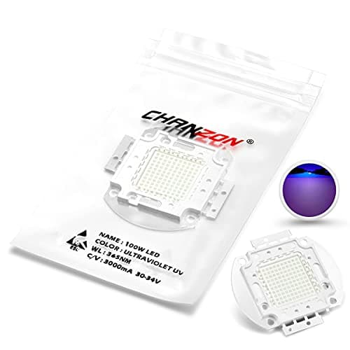 Image of CHANZON High Power Led Chip 100W Purple Ultraviolet (UV 365nm / 3000mA / DC 30V - 34V / 100 Watt) SMD COB Light Emitter Components Diode 100 W Ultra Violet Bulb Lamp Beads DIY Lighting