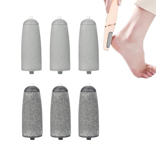 Image of PureSphere 6Pcs Electric Foot Grinder Roller Heads, Replacement Callus Remover Refills with 2 Hardness Levels, Washable Pedi Roller Heads Compatible with Most Standard Electric Foot Files, Grey