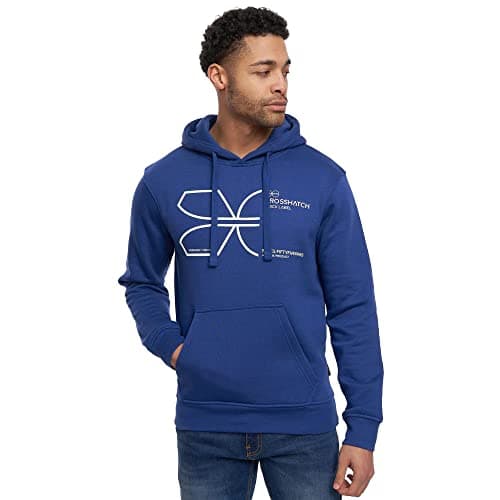 Image of Crosshatch - Mens Everyday Essential Sweatshirt - Cutups Hoodies(XL/Blue)