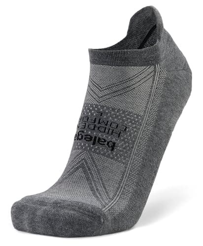 Image of Balega Hidden Comfort No Show Socks, Ultimate Moisture-Wicking Performance, Ergonomic Fit, Cushioned Support, Breathable Design, Ideal for Running and Daily Wear - Charcoal, Large (UK Size 9-11)