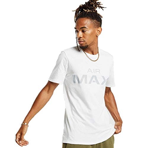 Image of NIKE M NSW Air Max Tee SS QT – T-Shirt, Men, Multicoloured (Summit White/Wolf Grey), Multicoloured