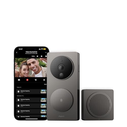 Image of Aqara Video Doorbell G4 with Chime, 1080p FHD HomeKit Secure Video Doorbell Camera, 2-Way Audio, Night Vision, Local Face Recognition, Automations, Wireless or Wired, Supports Apple Home, Alexa,Google