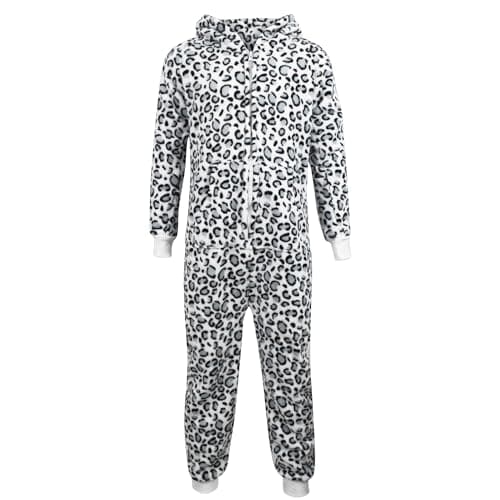Image of A2Z 4 Kids Animal Onesie for Kids Girls Boys Super Soft Costume Onesie - E.S Leopard Snow 5-6