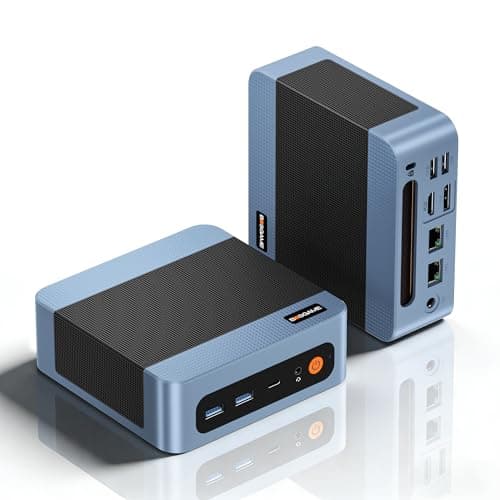 Image of BOSGAME E5 Home-Office-Mini PC, Ryzen 5300U (Beats 4300U/N150, Up to 3.8GHz), 16GB DDR4 RAM 512GB SSD Mini Desktop PC, HDMI/DP/USB-C, Triple 4K Display, Dual 2.5G LAN, WiFi 5, BT5.0, Mini Computer