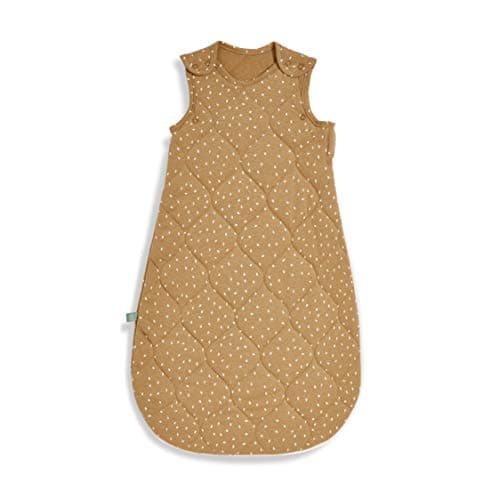 Image of Little Green Sheep Baby Sleeping Bag - Luxury Organic Cotton Blend Sleeping Bags with Side Zip Fastening Poppers, Meets British Safety Standard, Honey Rice, 2.5 Tog 0-6M