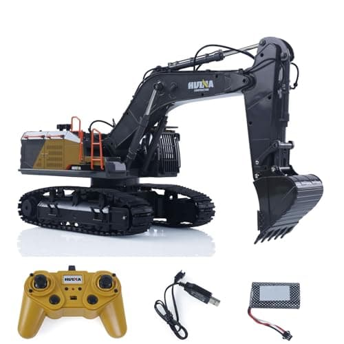 Image of wheelfun HUINA 1/14 592 RC Tracked Excavator Car Model Gift 2.4G Radio Light Sound Hobby Grade Model