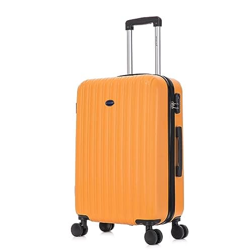 Image of Aerostar 28" Large Suitcase Super Lightweight 4 Wheel Dual Spinner ABS Hard Shell Check in Luggage with Integrated Combination Lock for 23kg (Orange, 100 Litre)