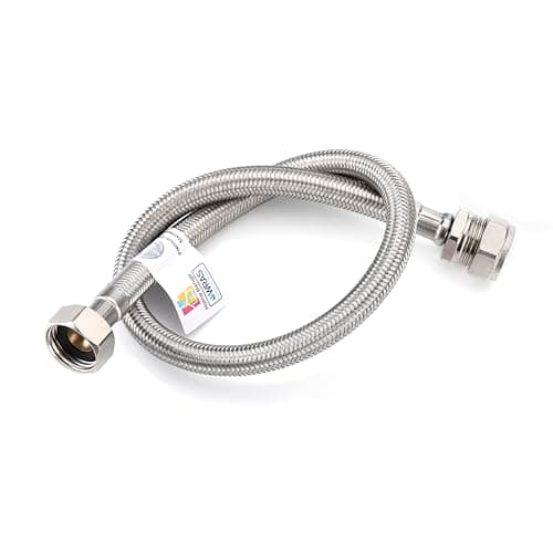 Image of Home Range 500mm WRAS Approved15mm Compression x 1/2" |7 Lengths| Flexi Pipe Connector, BSP Fitting, 304 Stainless Steel, Rust & Lead-Free Flexible Hose for Kitchen & Bathroom