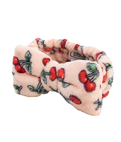 Image of The Vintage Cosmetic Company Cherry Makeup Headband for Women, Soft Vintage-Inspired Skincare & Makeup Hair Band, Keeps Hair Neat and Tidy for a Seamless Beauty Routine