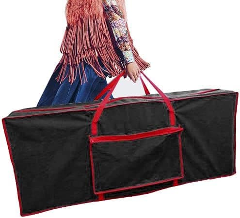 Image of Ram® Black Christmas Tree Storage Bag Fabric Xmas Tree Fabric Decor Holiday Store Bag Upto 9FT Trees