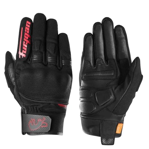 Image of Furygan JET D3O EVO - Men's Motorcycle Gloves - 100% Leather Palm - Comfort - Summer Gloves - Breathable & Light - Compatible Screens - Touch Screen