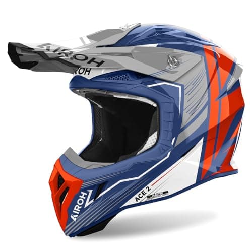 Image of Airoh Aviator Ace 2 Engine Motocross Helmet, blue/orange, M (57/58)