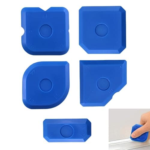 Image of 5pcs Caulk Tool Kit,Silicone Sealant Finishing Tool Caulking Tools for Kitchen Bathroom Floor Sealant Grout Finishing Sealing (Blue)
