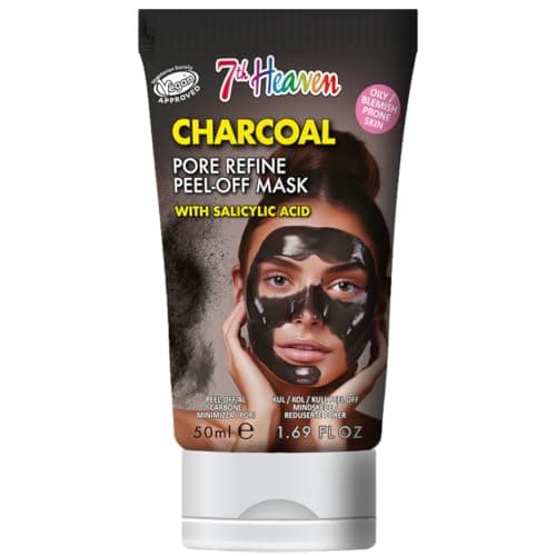 Image of 7th Heaven Charcoal Peel Off Face Mask with Salicylic Acid - 50ml Multi-Use Tube - Pore Refine - Oily and Blemish Prone Skin