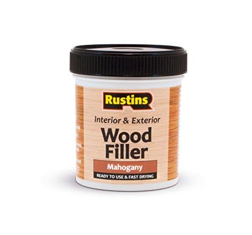 Image of Rustins AWOOM250 Acrylic Wood Filler, Mahogany, 400g- Multi-Purpose Wood Repair Compound for Cracks, Gaps, & Surface Imperfections – Quick-Drying, Sandable, & Paintable for Interior & Exterior Use