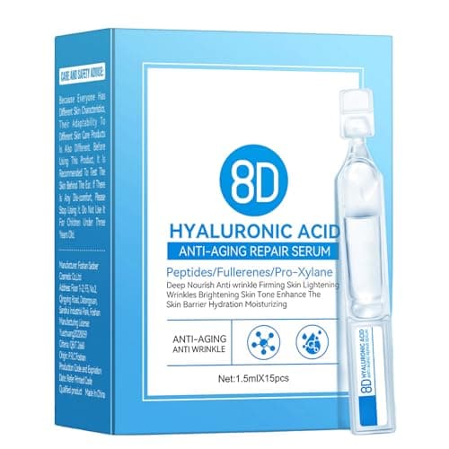 Image of Hyaluronic Serum Disposable Ampoules, Daily Intensive Moisturising Treatment in Single Doses for the Face, Weekly Treatment Concentrate for Moisturising Supplement and Skin Refreshing, Pack of 30