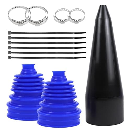 Image of Wuyaoyao 13PCS CV Axle Boot Repair Kit, 2PCS Silicone CV Boot with 4 Stainless Steel Clamps & 6 Cable Ties & Expander Tool, Waterproof Dustproof CVs Joint Boots Kit, Universal Car Accessories (Blue)
