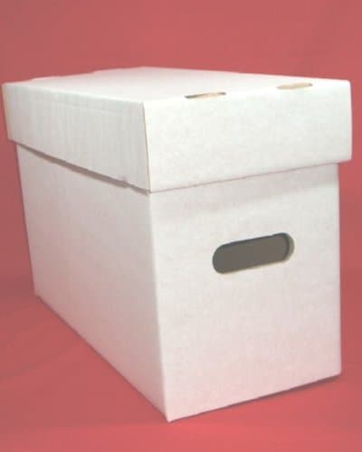 Image of BUNDLE OF 3 (THREE) CARDBOARD COMPACT COMIC BOXES (HOLD 200 COMICS EACH) FOR AMERICAN COMIC BOOKS