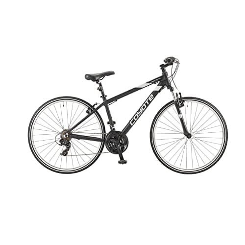 Image of Coyote URBAN Gents's Hybrid Bike With 700C Wheels 22-Inch Frame, 18-Speed Shimano Gearing & Shimano EZ Fire Shifters,V-Brake, BLACK Colour