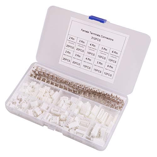 Image of GTIWUNG 480Pcs JST Connector Kit with 2.54mm JST-XH 2/3/4/5/6 Pin Housing Female and Male Plug Pin Terminal, JST Adapter Cable Connector Socket Male and Female, Crimp DIP Kit