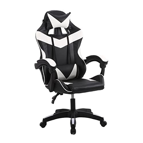 Image of Panana Gaming Racing Chair Heavy Duty Gas Lift Adjustable Height PC Game Swivel Chair (White)