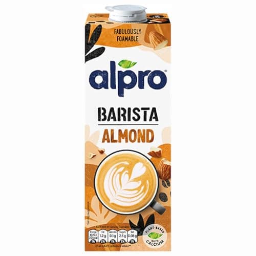 Image of Almond Barista Plant Based Long Life Vegan Milk 1L x 1 Compatible with Alpro Dairy-Free UHT Drink with Welari Thank You Card | (1 Pack)