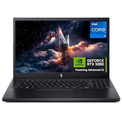 Image of Acer Nitro V15 ANV15-52 Gaming Laptop - Intel Core i7-13620H, 16GB, 1TB SSD, NVIDIA GeForce RTX 5060, 15.6" Full HD 165Hz, Windows 11, Black