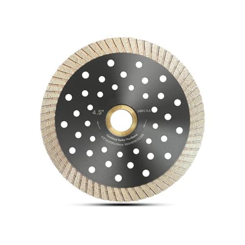 Image of 115mm Turbo Diamond Saw Blade Multi hole Steel body Type Continuous Rim Cutting Disc for Sidewalk Slab/Asphalt/Tile/Brick/Stone/Concrete and Masonry (115mm)