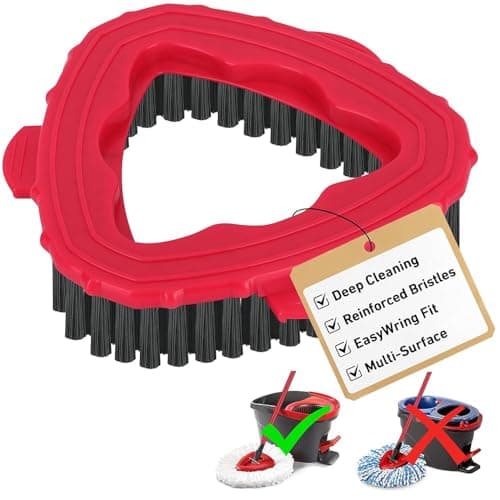 Image of Spin Mop Replacement Scrub Brush Compatible With Vileda Turbo Mop System More Bristles Stiff Scrubbing Head for Bathroom Kitchen Deck Pool, Easy to Install Long-lasting Cleaning Scrubber Head