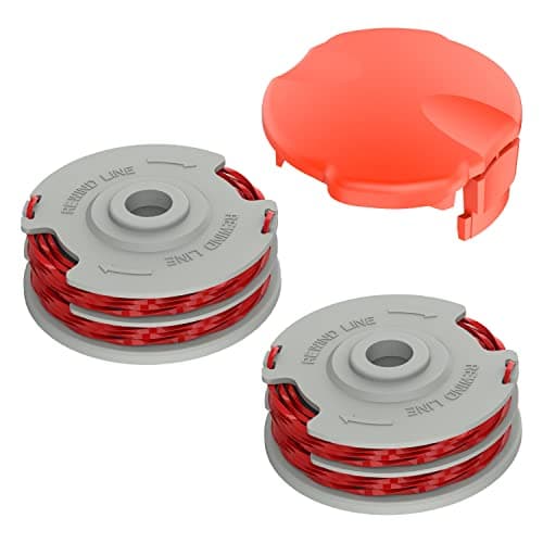 Image of FUSHUI 2 Pack Strimmer Spool and FLY060 Spool Cover,Replace of FLY021 Spool Compatible with Flymo Contour Mini/Multi Trim Grass Trimmer