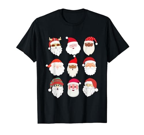 Image of Funny Happy Santa Claus Face for Christmas Holiday T-Shirt