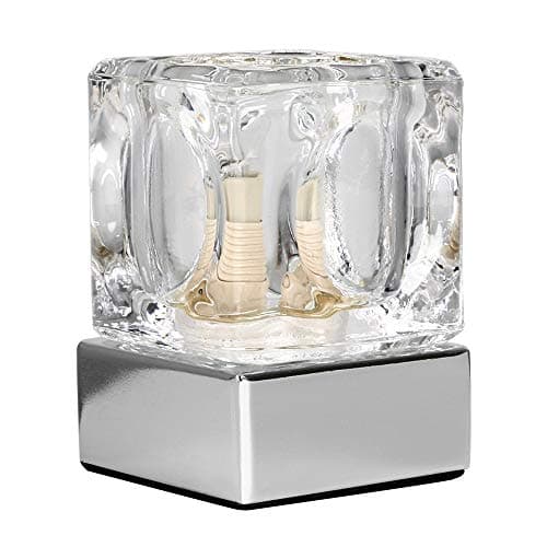 Image of MiniSun | Modern Glass Ice Cube Touch Table Lamp with Chrome Base | Table Lamps, Home Décor & Improvement Essential