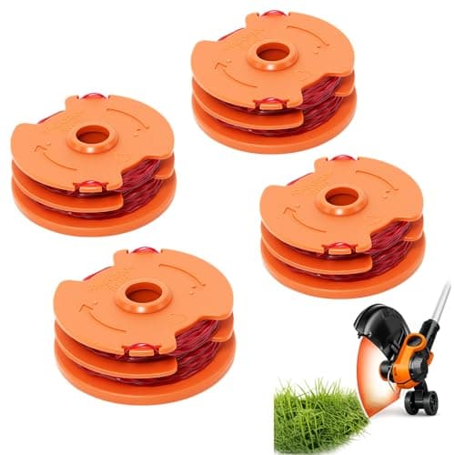 Image of Poweka WX100 Strimmer Spool Compatible with Qualcast Worx McGregor Trimmer Replace GT25 GGT350A1 MET6032 MET4530 MET3525 (Pack of 4)