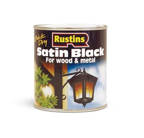 Image of RUSTINS Quick Drying Satin Black Paint 1L – Effortless Application for a Smooth, Professional Finish – Perfect for DIYers Seeking Fast Results, Elegance, and Durability on Interior & Exterior Surfaces