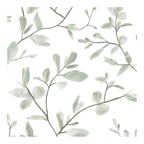 Image of Superfresco Easy Eugenie Leaf Trail Green Wallpaper | Paste the Wall | White Leaves | Eco-Friendly