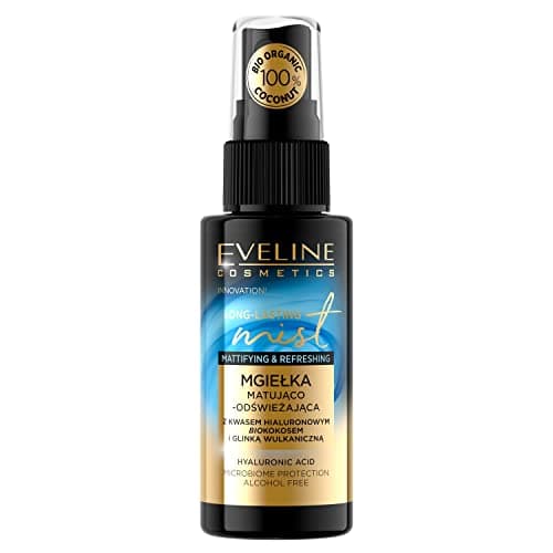 Image of Eveline Cosmetics Long Lasting Mist Mattifying & Refreshing Face Mist with Bio-Organic Coconut, Volcanic Clay & Hyaluronic Acid - 50ml