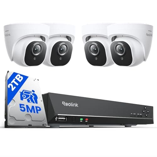 Image of Reolink 8CH NVR PoE CCTV Security Camera System, with 2TB HDD and 4X 5MP Motion Detection Outdoor PoE IP Cameras, 100ft Night Vision Remote Access, RLK8-520D4-5MP