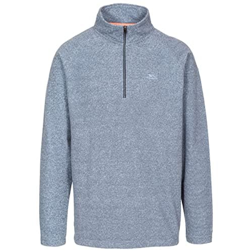 Image of Trespass Mens 1/2 Zip Fleece Keynote - Contrast Trims, Striped Catatonic Microfleece, Anti-Pilling Fabric, Brushed Back Navy