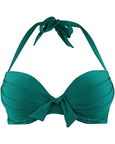 Image of Pour Moi? Womens Azure Padded Underwired Bikini Top Size 38FF in Emerald