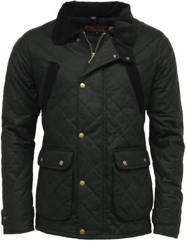 Image of Game Technical Apparel Mens Oxford British Made Quilted Wax Jacket - Black