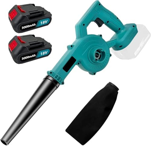 Image of Leaf Blower Cordless, 18V Electric Leaf Blower with 2x 3000mAh Battery and Charger, with Tubes and Mulit-Speed, Air Speed of Up to 150MPH for Lawn Care, Courtyard Wood Chips, Grass Cuttings