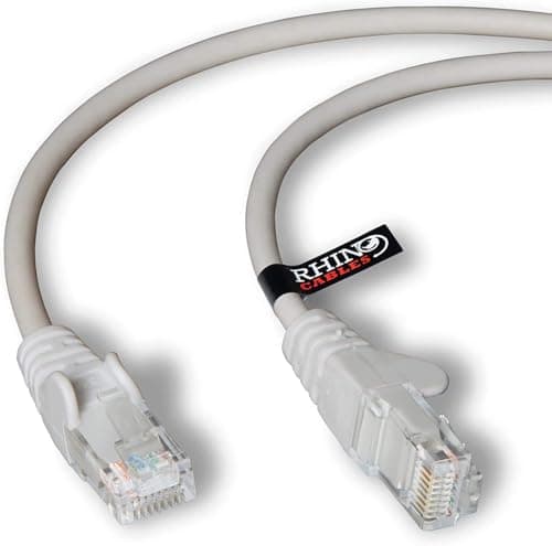 Image of rhinocables CAT 6 High-Speed Gigabit Ethernet Cable - Patch Network Lead for LAN| Snagless UTP With LSZH Jacket | RJ45 Connector - Internet, Router, Modem, Smart TV, PC & More (1.5m, Grey, Pack of 10)