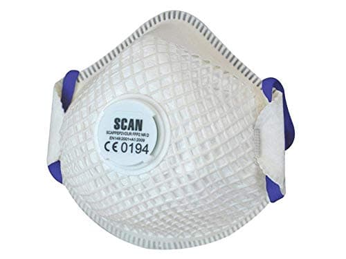 Image of Scan SCAPPEP2VDUR FFP2 Duranet Moulded Valved Disposable Dust Masks Pack of 2