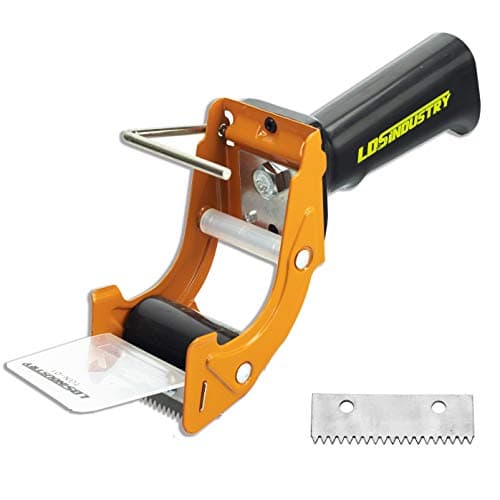 Image of Rapid-Replace Packing Tape Dispenser Gun with Extra Blade by LDS Industry, 2 in (50mm) Lightweight Ergonomic Industrial Heavy Handheld Duty Tape Cutter for Carton, Packaging and Box Sealing, Orange