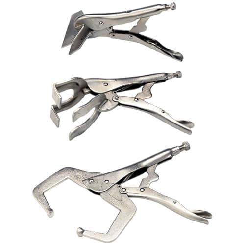 Image of SIP 3pc Welding Clamp Set, 8" Welding Clamp, 9" Bending Clamp and 11" Locking C Clamp Pliers