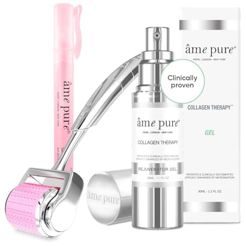 Image of âme pure® CIT Face Derma Roller Basic KIT 100% Natural Microneedling Treatment for Sensitive Skin (Dermaroller 0.5mm + Gel + Disinfectant)