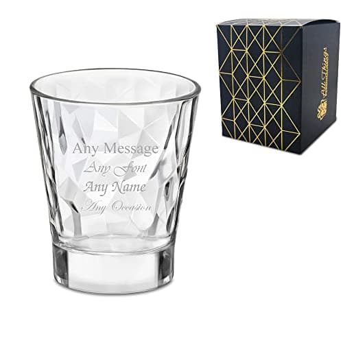 Image of Personalised Engraved 80ml Diamond Shot Glass, Perfect for Any Occasion