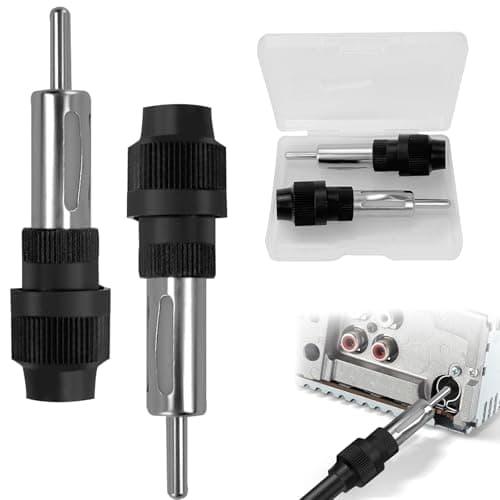 Image of 2pcs Car Aerial Antenna Adapter Connector, ISO Socket to DIN Plug Connector, Universal Vehicle Car Stereo Adapter, Adapter Plug, for Vehicle Car Audio Radio Head Unit Stereo Receiver