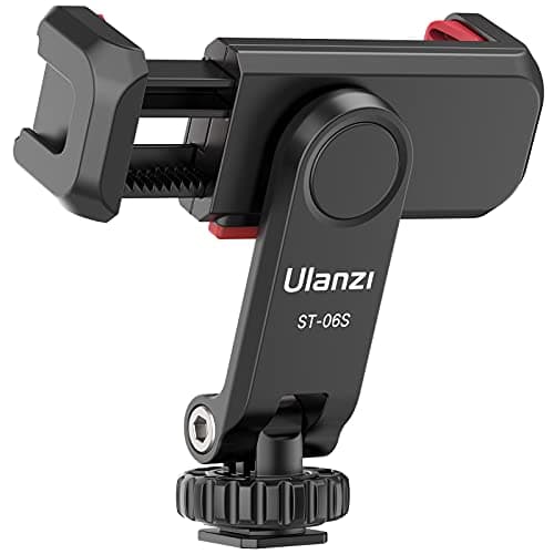 Image of ULANZI ST-06S Phone Cold Shoe Mount for Camera, Smartphone Holder Bracket 1/4'' Tripod Mount Clip with Cold Shoe for Mic Light Stand, Tripod Adapter for iPhone Samsung Huawei within 1.9-3.9 inches