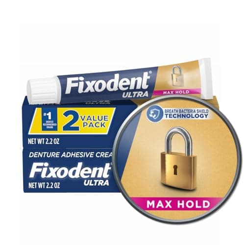 Image of Fixodent Ultra Max Hold Denture Adhesive, 2.2 Ounce, Pack of 2